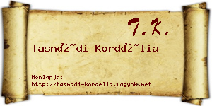 Tasnádi Kordélia névjegykártya